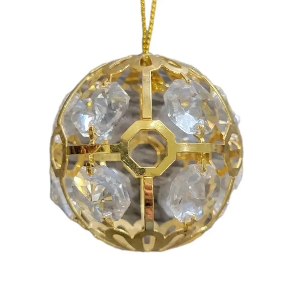 Vintage Finial Chandelier Christmas Ornaments Lot of 4 MCM Amber Gold‎